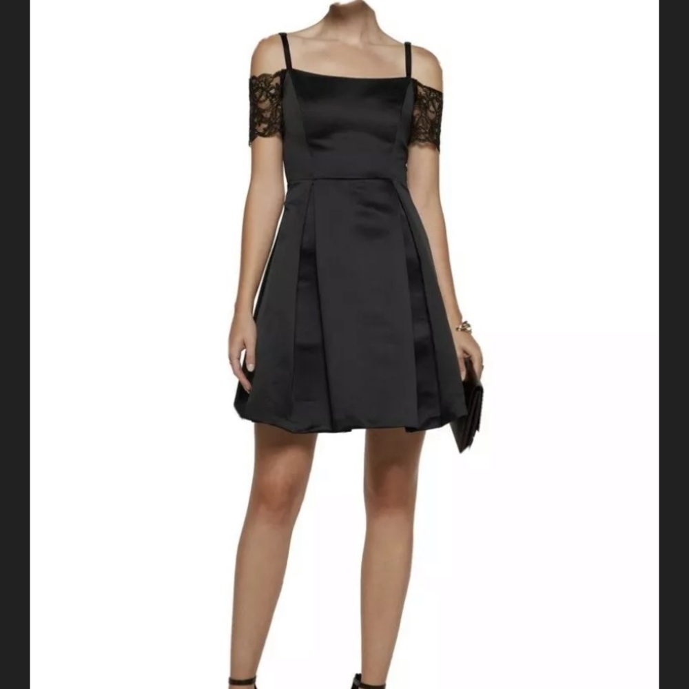 Sandro Paris cold shoulder satin Mini dress size 1